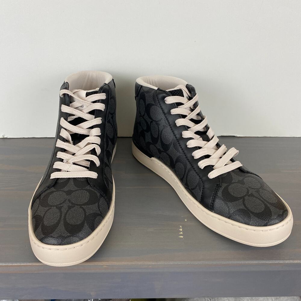 Coach Clip High Top Men’s Sneaker Charcoal Black G5385 Size 10D NWOB - Picture 3 of 11